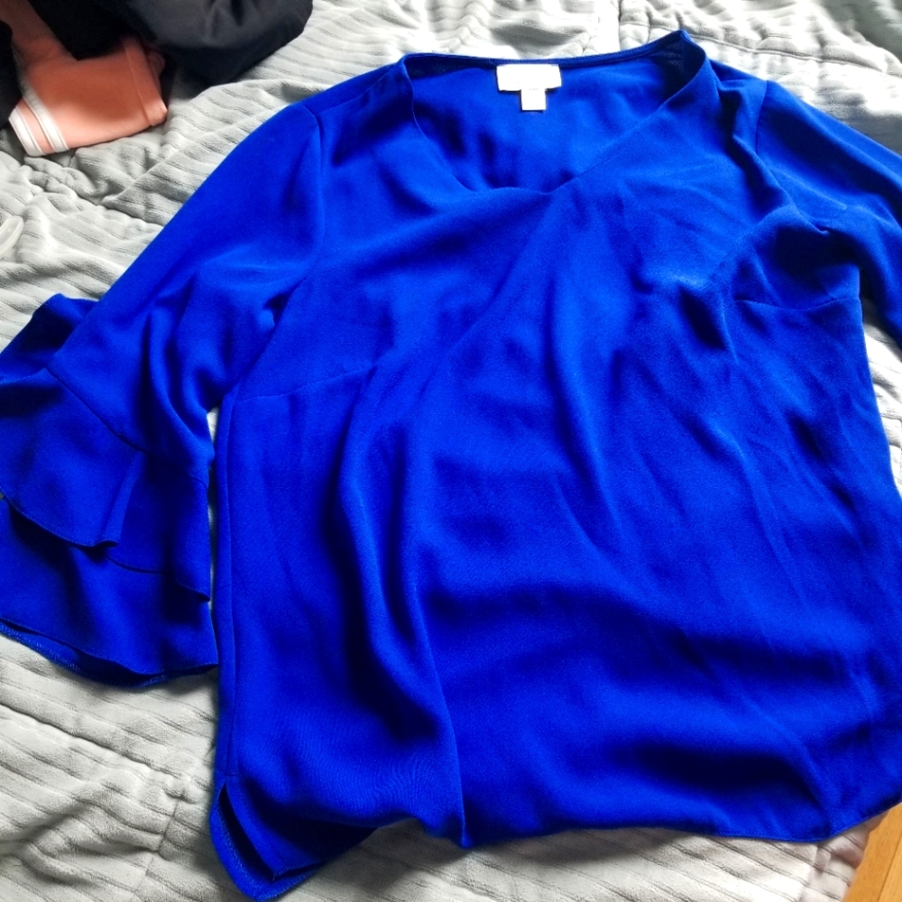 Jacklyn smith collection blue dress shirt size M